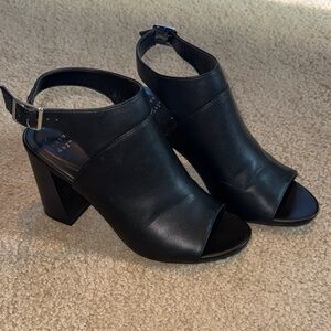 a new day Black Open-Toe Heeled Sandals - size 8.5 - like new